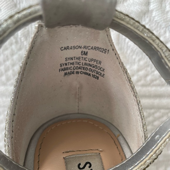 Steve Madden Carson-R Crystal Rhinestone Ankle Strap Open Toe Heels Silver 6 - Picture 10 of 13